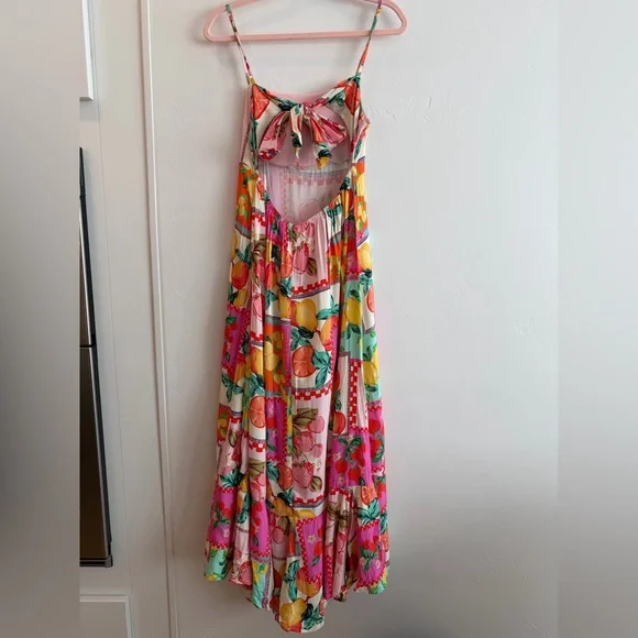 Paper Hearts | Medium | Spring Summer Dress Open Back | Strawberry Lemon Print - Picture 2 of 3